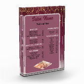 Beauty Nail Salon Prijs Lijst menu rood paarse Fotoblokken (Links)