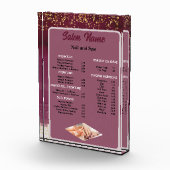 Beauty Nail Salon Prijs Lijst menu rood paarse Fotoblokken (Rechts)