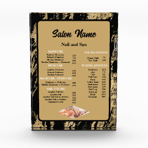 Beauty Nail Salon Prijs Lijst menu Zwart Marmer Fotoblokken