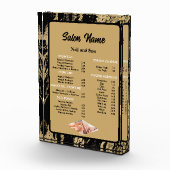 Beauty Nail Salon Prijs Lijst menu Zwart Marmer Fotoblokken (Rechts)