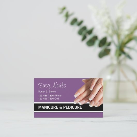 Beauty Nails Manicure Design Visitekaartje (Staand voorkant)