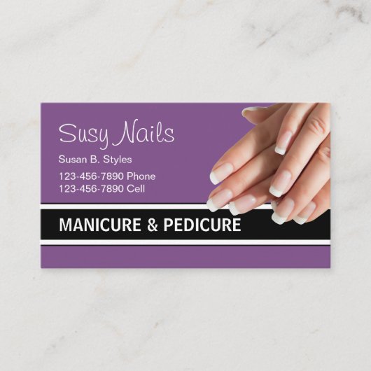 Beauty Nails Manicure Design Visitekaartje (Voorkant)