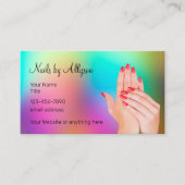 Beauty Nails Manicure Modern Visitekaartje (Voorkant)