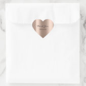 Beauty Name Bridal Heart Hartelijk dank Roos Gold  Hart Sticker (Tas)