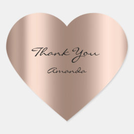 Beauty Name Bridal Heart Hartelijk dank Roos Gold Hart Sticker