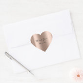Beauty Name Bridal Heart Hartelijk dank Roos Gold  Hart Sticker (Envelop)