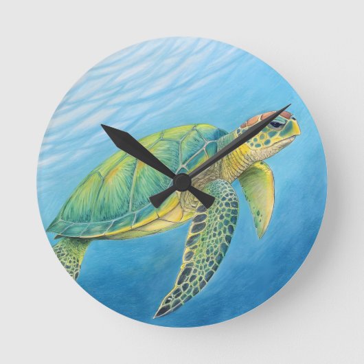 Beauty of the turtle ronde klok (Voorkant)