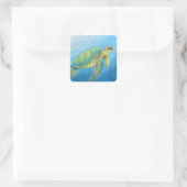 Beauty of the turtle vierkante sticker (Tas)