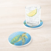 Beauty of the turtle zandsteen onderzetter (Zijkant)