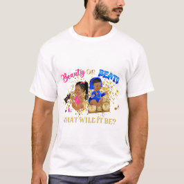 Beauty or Beats Koninklijk Blauw Roze Roze Geslach T-shirt