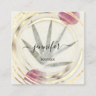 Beauty Organic Bio Shop Gold QR Code Logo Zeep Vierkante Visitekaartje