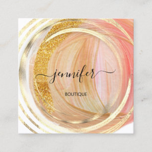 Beauty Organic Bio Shop QR Logo Soap Blush Gold Vierkante Visitekaartje