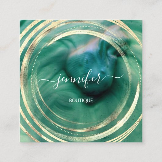 Beauty Organic Bio Shop QR Logo Soap Green Vierkante Visitekaartje (Voorkant)