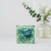 Beauty Organic Bio Shop QR Logo Soap Green Vierkante Visitekaartje (Staand voorkant)