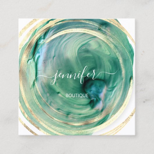 Beauty Organic Bio Shop QR Logo Soap Green White Vierkante Visitekaartje (Voorkant)