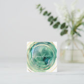 Beauty Organic Bio Shop QR Logo Soap Green White Vierkante Visitekaartje (Staand voorkant)
