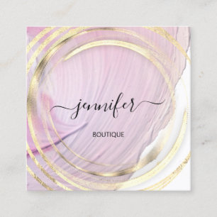 Beauty Organic Bio Shop QR Logo Soap Pink Gold Vierkante Visitekaartje