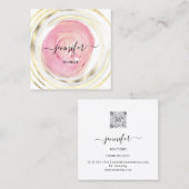 Beauty Organic Bio Shop QR Logo Soap Pink White Vierkante Visitekaartje (Voorkant / Achterkant)