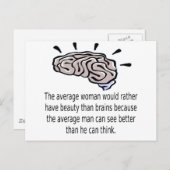 Beauty Over Brains Briefkaart (Voorkant / Achterkant)