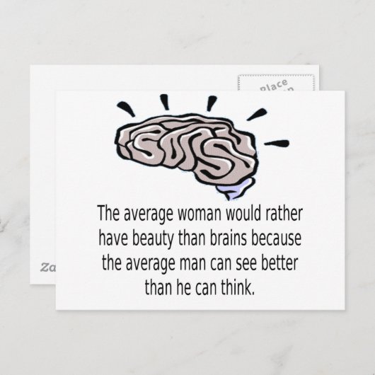 Beauty Over Brains Briefkaart (Voorkant / Achterkant)