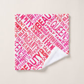 Beauty Pageant - Roze mooie woorden afdrukken Bad Handdoek (Wasdoekje)