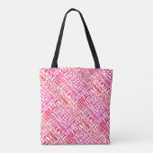 Beauty Pageant - Roze mooie woorden afdrukken Tote Bag (Achterkant)
