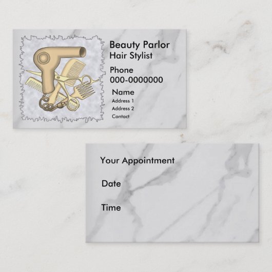 Beauty Parlor Appointment Card Afsprakenkaartje (Voorkant / Achterkant)