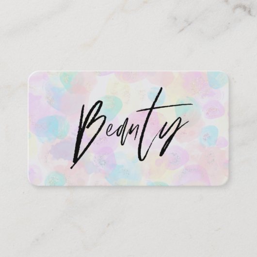 ** BEAUTY Pastel Abstract Zachte Regenboog Modern Visitekaartje (Voorkant)