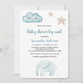 Beauty Pastel Blue Elephant Baby shower by Mail Kaart (Voorkant)