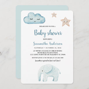 Beauty Pastel Blue Elephant Kaart