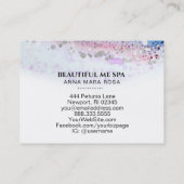 *~* BEAUTY - Pastel Blue Waterverf Silver Glitter Visitekaartje (Achterkant)