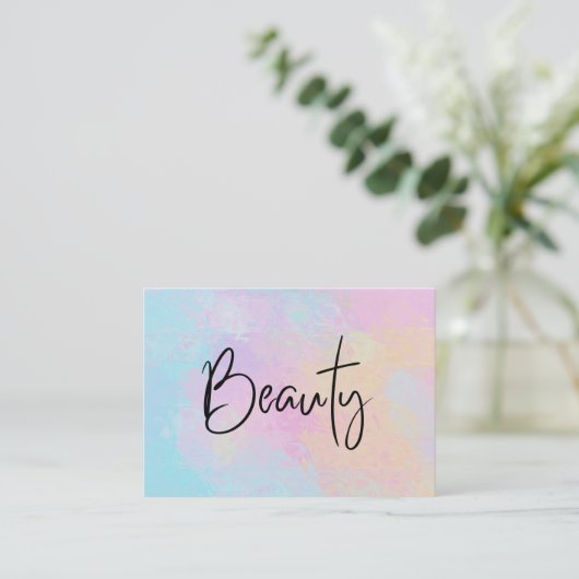 *~* BEAUTY Pastel Girly Soft  Rainbow Modern Visitekaartje (Staand voorkant)