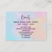 *~* BEAUTY Pastel Girly Soft  Rainbow Modern Visitekaartje (Achterkant)