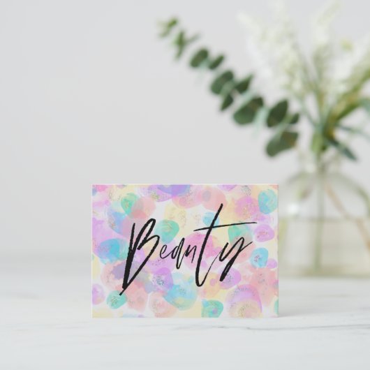 ** BEAUTY Pastel Kleurrijke regenboog Modern Abstr Visitekaartje (Staand voorkant)