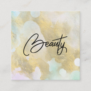 *~* BEAUTY Pastel Rainbow Gold Foil Visitekaartje