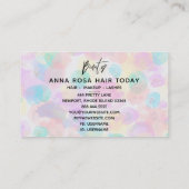 ** BEAUTY Pastel Rainbow Waterverf Glitter Visitekaartje (Achterkant)