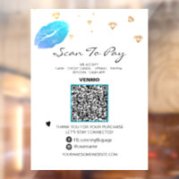 *~* Beauty Pay betaling QR-code LIPS raamsticker
