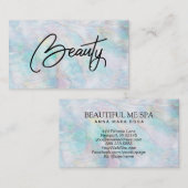 *~* BEAUTY Pearl Abalone Yellow Blue Pink Pastel Visitekaartje (Voorkant / Achterkant)