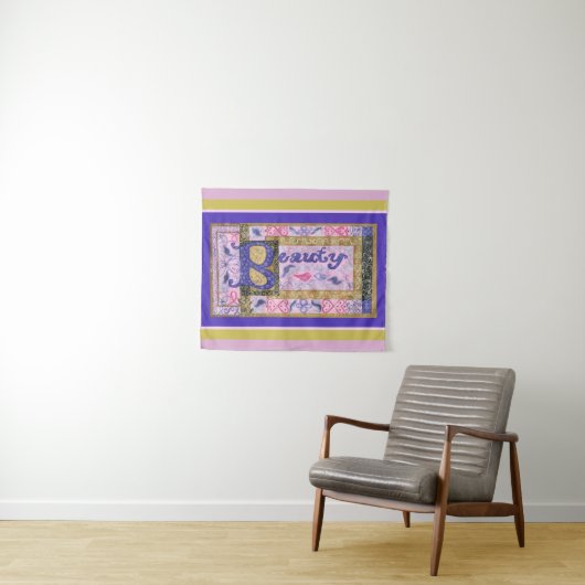 Beauty Persian medieval tapegeïnspireerd design Wandkleed (In Situ (horizontaal))