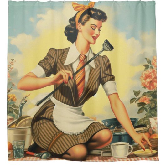  Beauty Pin-Up Douchegordijn (Voorkant)