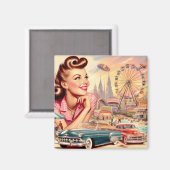  Beauty Pin-Up Illustratie Magneet (Voorkant / Achterkant)