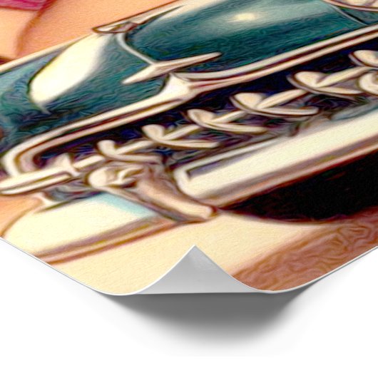  Beauty Pin-Up Illustratie Poster (Hoek)