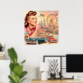 Beauty Pin-Up Illustratie Poster (Thuiskantoor)