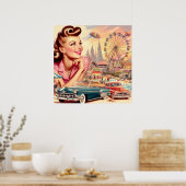 Beauty Pin-Up Illustratie Poster (Keuken)