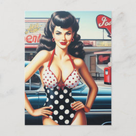 Beauty Pin Up  Meisje Briefkaart