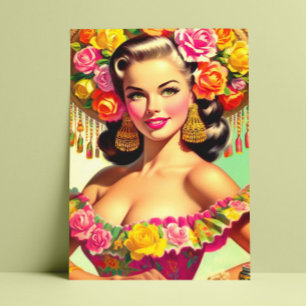  Beauty Pin-up Schilderen Briefkaart