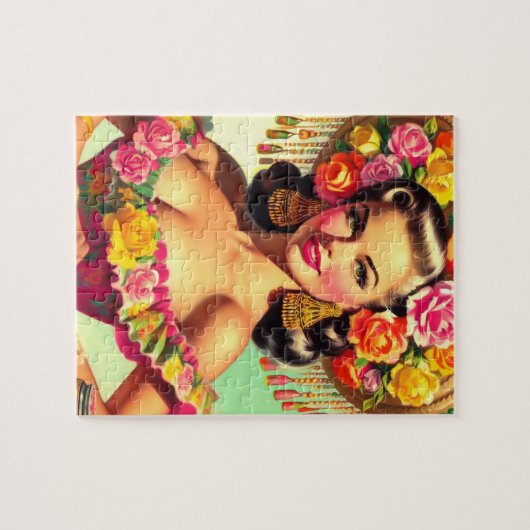 Beauty Pin-up Schilderen Legpuzzel (Horizontaal)