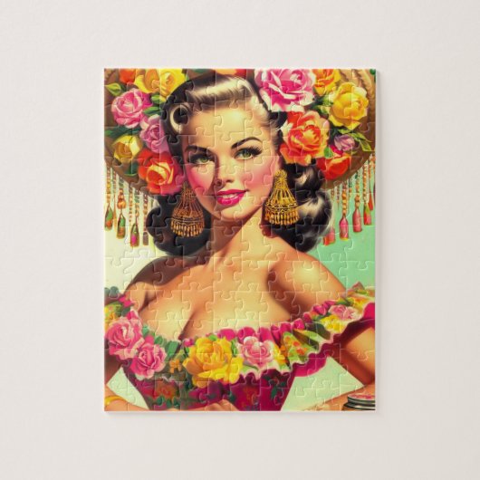 Beauty Pin-up Schilderen Legpuzzel (Verticaal)