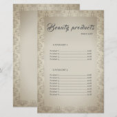 Beauty Products Elegant Lijst Price List (Voorkant / Achterkant)