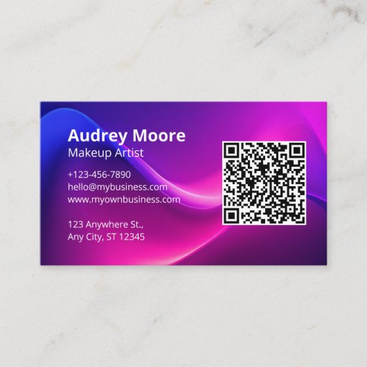 Beauty Professionals Make-up Artiest QR Code Visitekaartje (Voorkant)